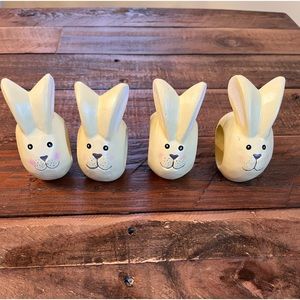 Pier 1 wooden bunny napkin rings.  Set of 4